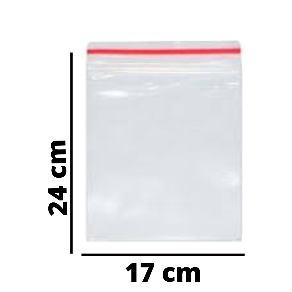 Saco Zip Lock Hermético n8 17x24 C/ 100 Unidades
