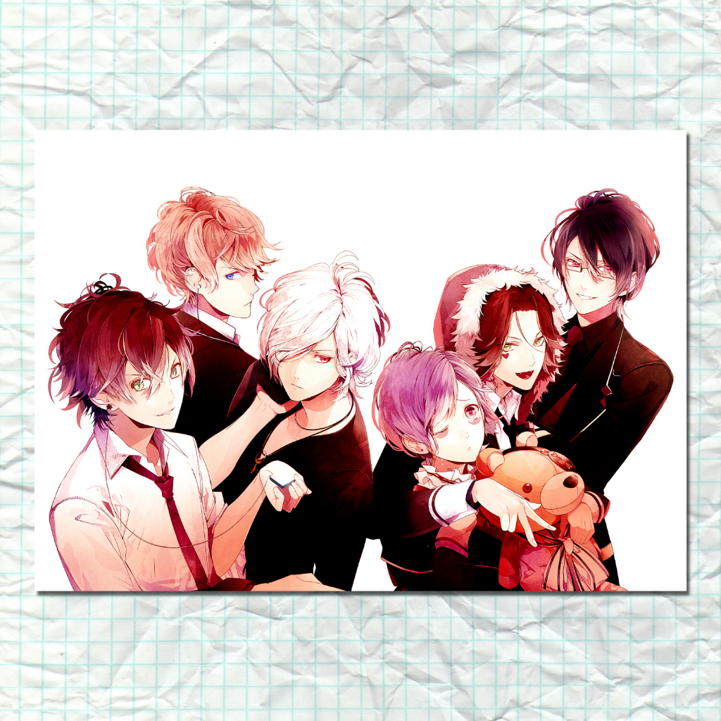 Poster Diabolik Lovers VN A4 Adesivo Material Escolar Caderno