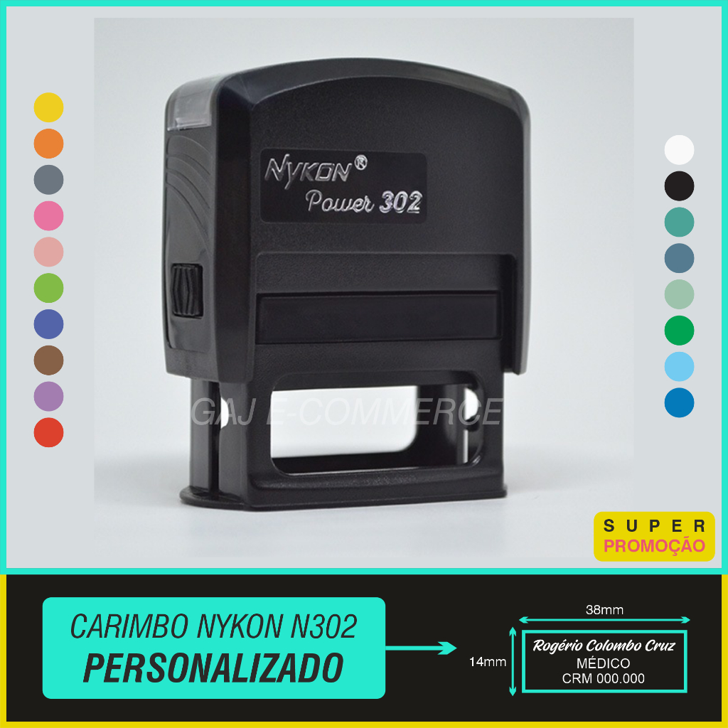 Carimbo Personalizado Nykon N Colorido Shopee Brasil