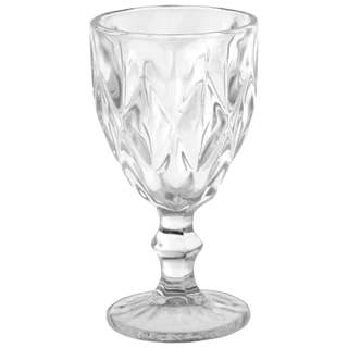 Jogo com 6 seis Taças Bico de Diamante Diamond 320 ml de Vidro Transparente