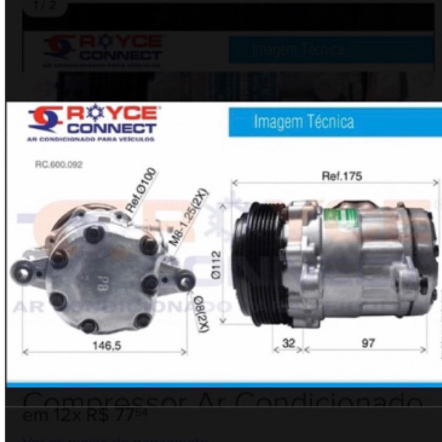 Compressor Ar Condicionado 7b10 P Adaptação Corsa Celta Zexe | Shopee ...