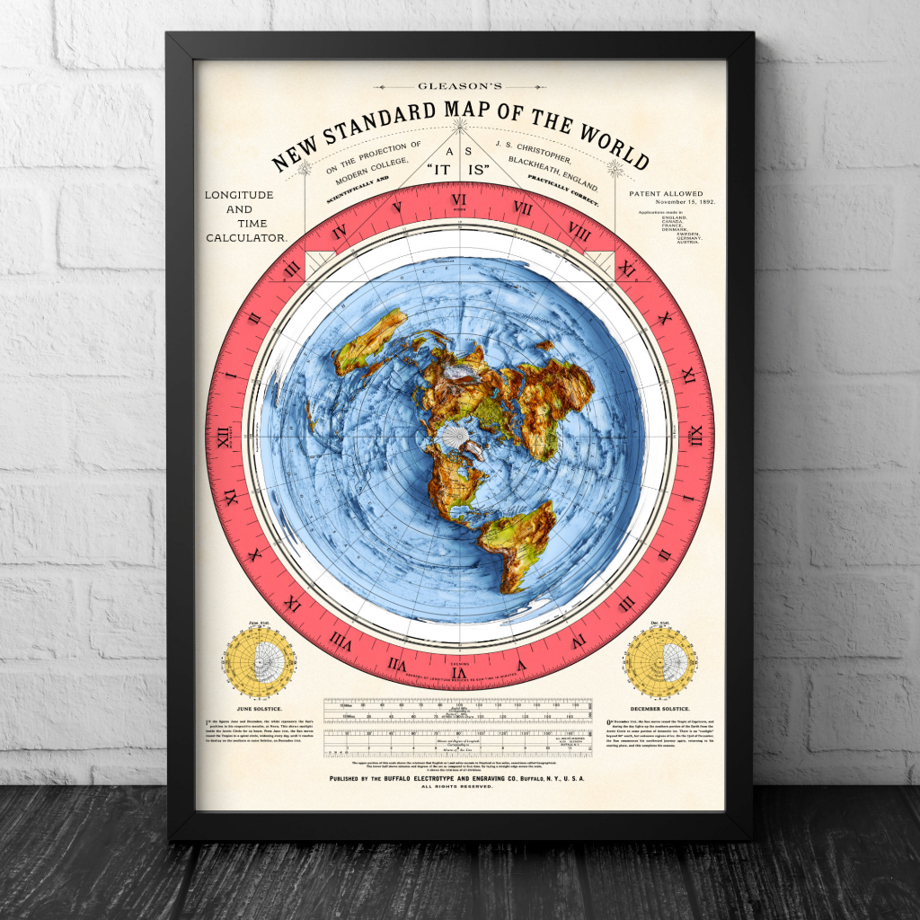 1892 - Mapa Histórico Alexander Gleason Terra Plana - Flat Earth ...