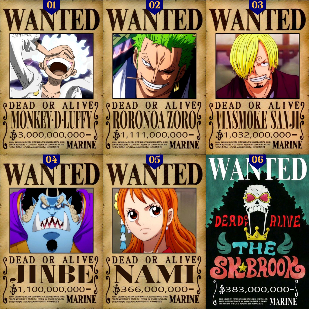Placa Decorativa One Piece Quadro Wanted Recompensa Coleção