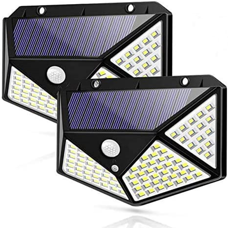 Luminária Solar 100 Led Com Sensor Jardim Prova D'água Lâmpada Solar Promoção