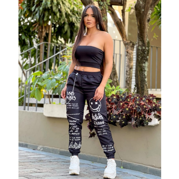 Calça Jogger Feminina Cintura Alta Viscolycra - Físico Fitness