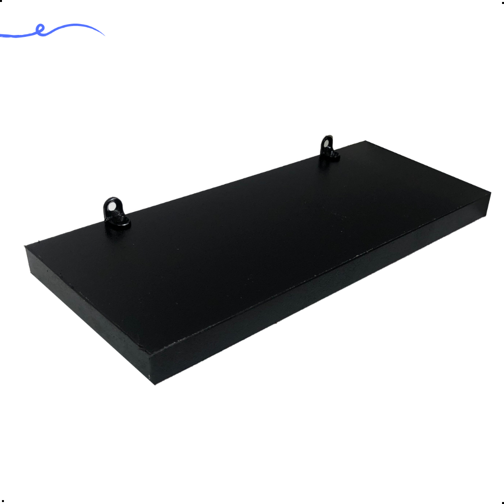 1 prateleira 25x10 Com Suporte Mdf Preto Organização Para Cozinha Banheiro Quarto Dormitorio Sala Lavabo Area Gourmet Escritorio Casa Lavanderia Parede Decorativa Tabua 25cm Madeira Invisível Flutuante 25 Cm x 10 Cm Preta