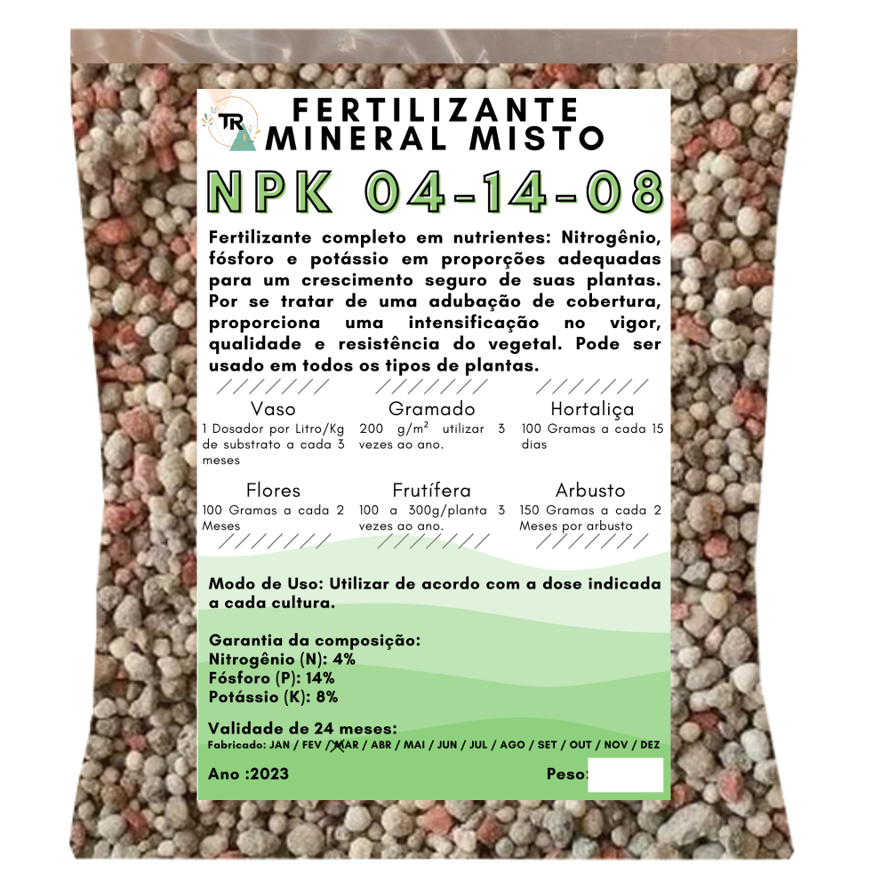 Adubo Fertilizante Npk 04 14 08 1kg Shopee Brasil