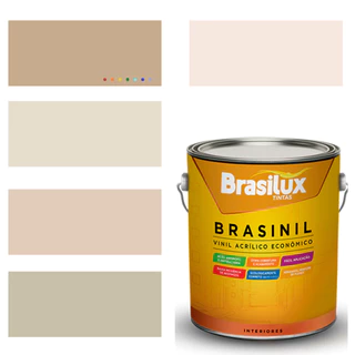 Tinta De Parede Acrílica Antimofo Brasinil 3,2L Cores Neutras Cor Camurça