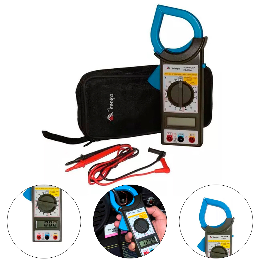 Amperímetro Multímetro Digital Alicate - Minipa Et-3200
