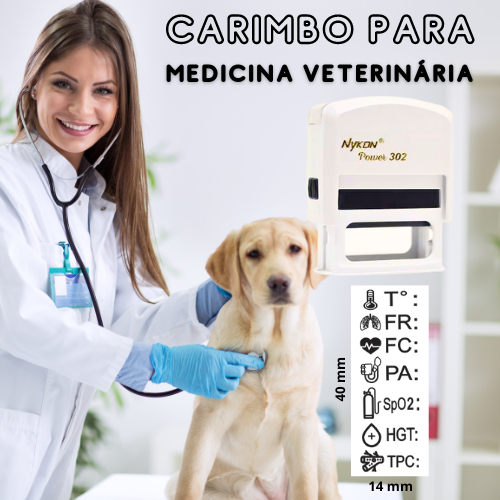 Carimbo Sinais Vitais para Medicina Veterinária