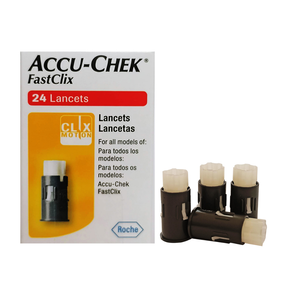 24 Lancetas Fastclix Controle De Glicemia Saude Accu-Chek | Shopee Brasil