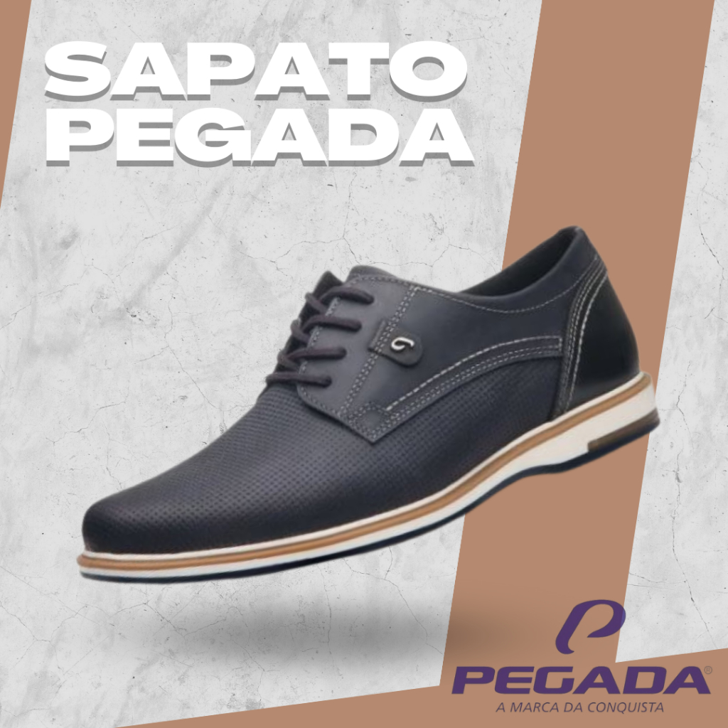 Sapato Social Masculino Pegada em Couro