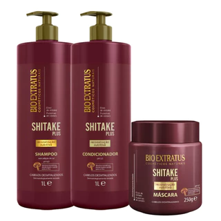Kit Bio Extratus Reconstrução Nutritiva Shitake - (Shampoo/Condicionador 1L /Máscara 250g)