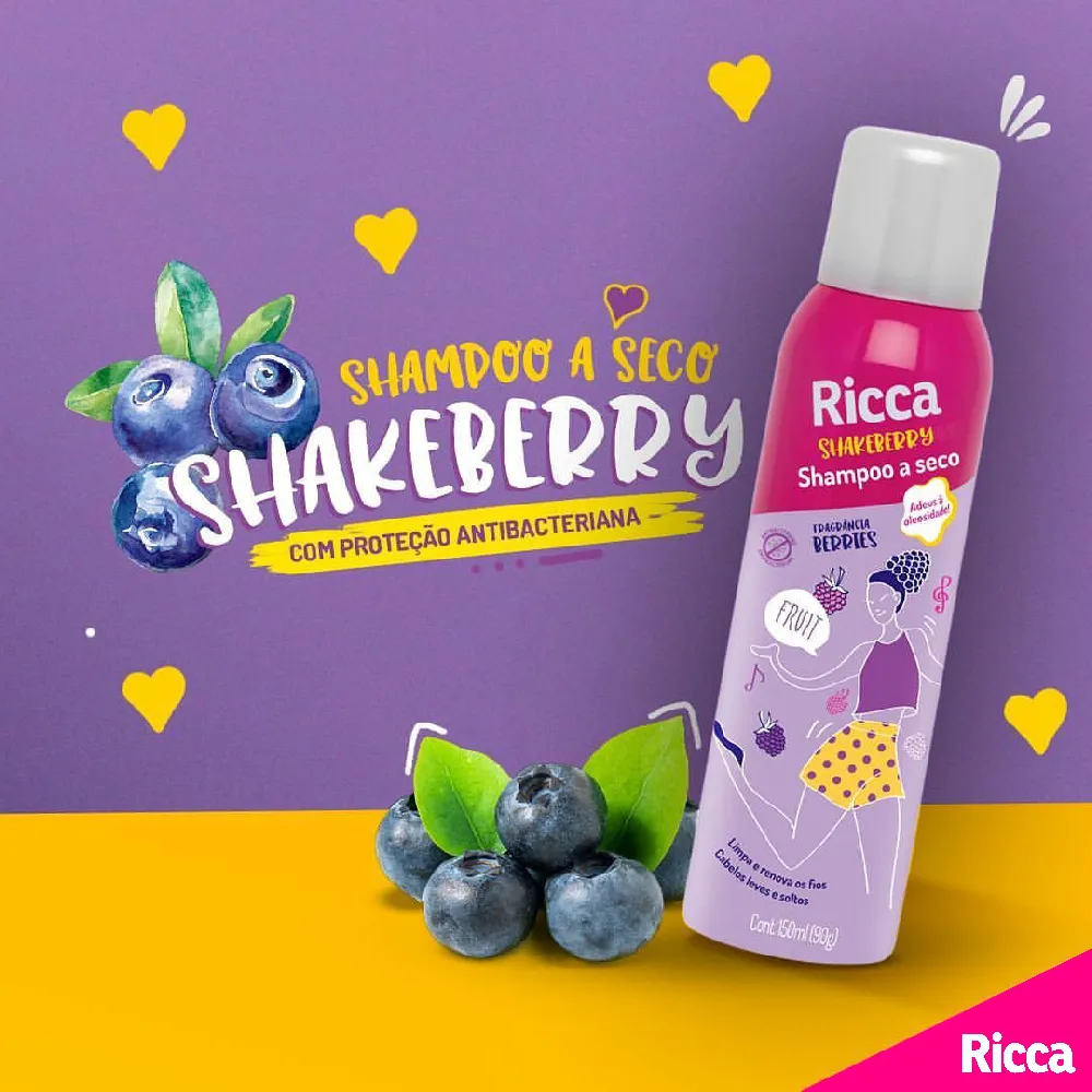 Ricca shampoo a seco berries 150ml | Shopee Brasil