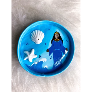 Incensário artesanal de biscuit de orixá Iemanja yemanja umbanda candomble