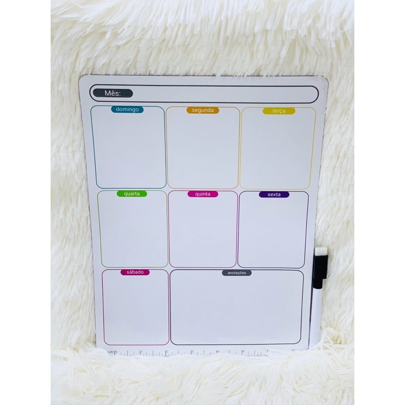 Magnético de Geladeira Imã planner organizador com caneta que escreve e ...