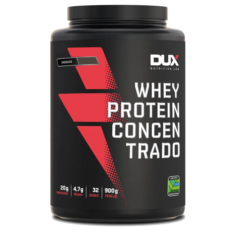 SUPLEMENTO EM PÓ WHEY PROTEIN CONCENTRADO SABOR CHOCOLATE 900G – DUX