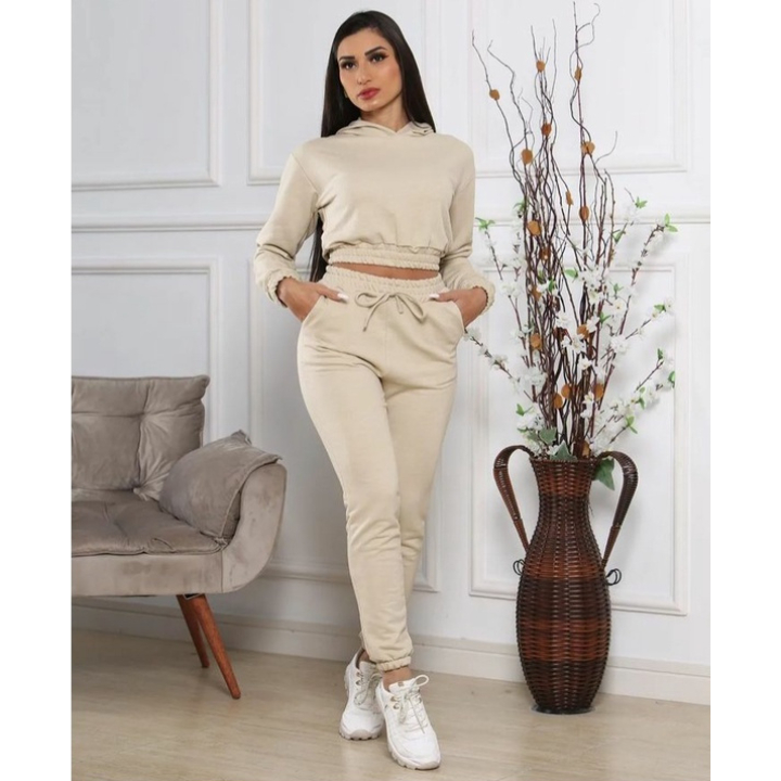 Conjunto tecido duna calça jogger e cropped moda feminina - Filó Modas -  Conjunto de Roupa Feminina - Magazine Luiza