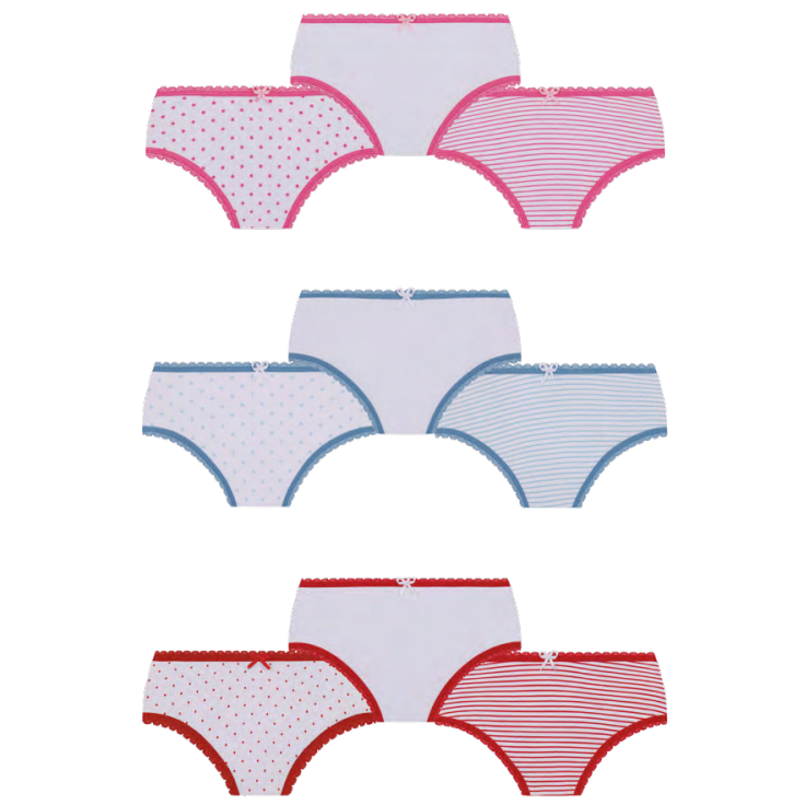 Calcinha Lobinha Infantil Estampada (18102-089) Kit C/3