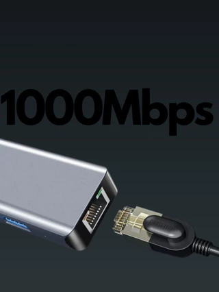 Hub USB C 8 em 1 com HDMI 4K RJ45 Adaptador Tipo C com USB 3.0 PD para Notebook MacBook Celular