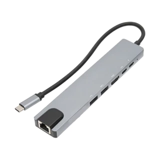 Hub Adaptador Tipo C 6 Em 1 Sd Rj45 para Notebook E Computador 2 Usb Type C 2 Hdmi MarisaStore em Oferta na Shopee
