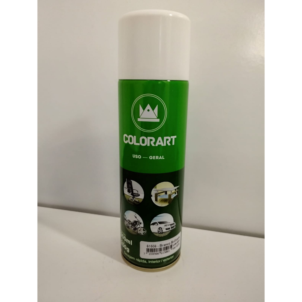 Tinta spray branco brilhante 300ml/250g colorart Shopee Brasil