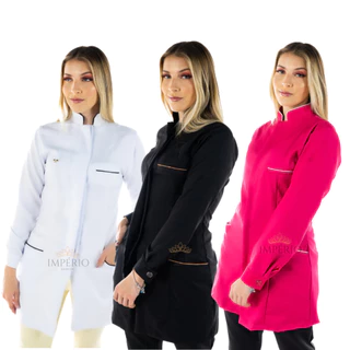 Jaleco Feminino Acinturado Ametista com detalhes no bolso