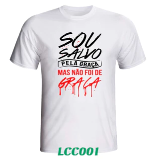 Camiseta Cristã Salvo pela graça + não foi de graça