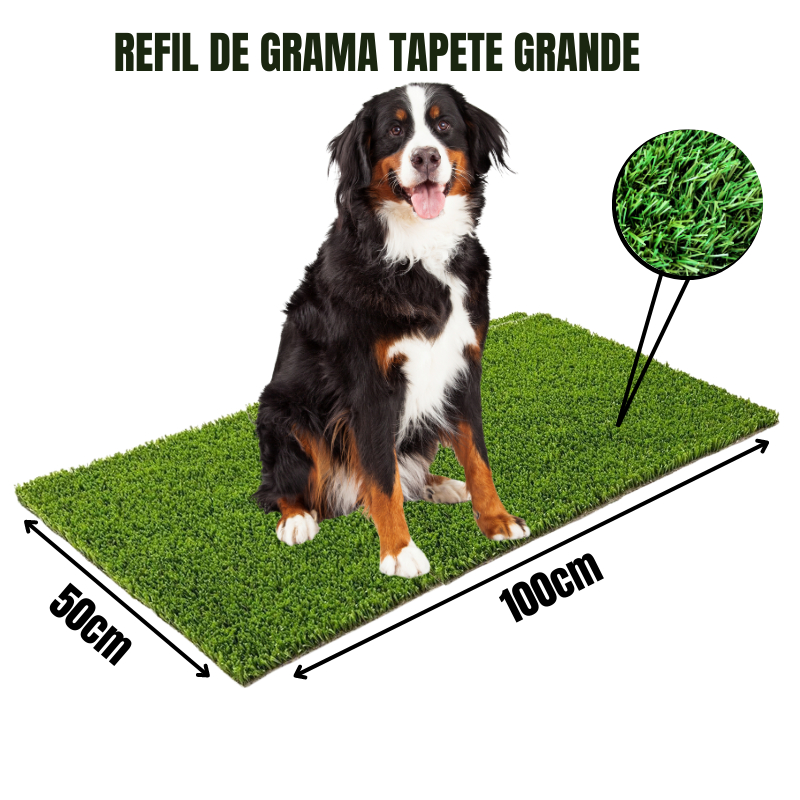 Refil Tapete Higiênico Grande Cachorro Urinar Xixi Grama 100cmx50cm ...