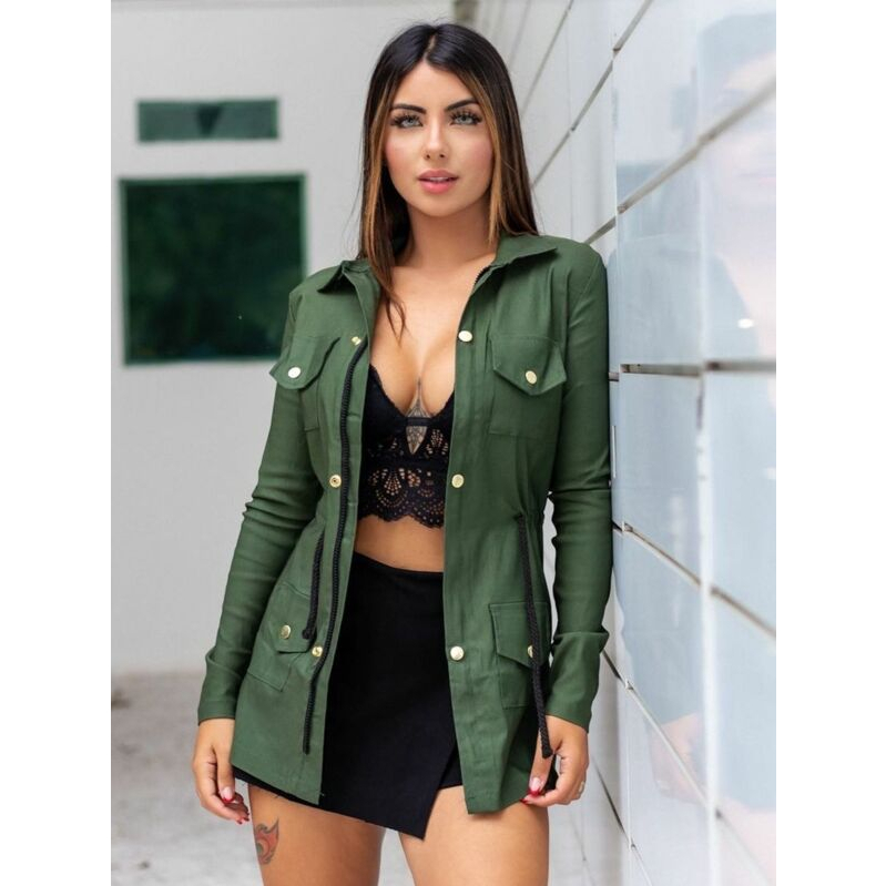 Sobretudo feminino hot sale verde militar