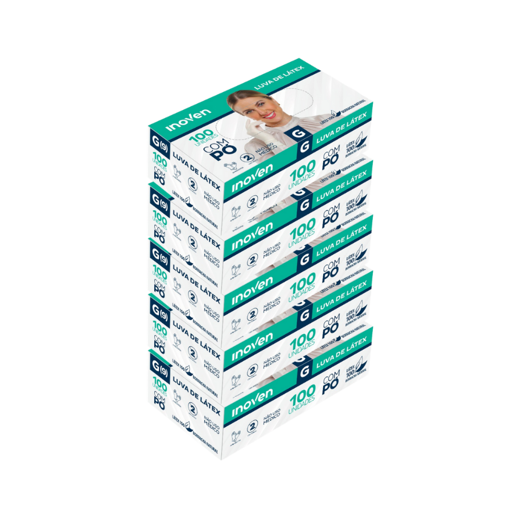 Luvas descartáveis Látex com Pó Inoven Caixa com 500 unidades | Shopee ...