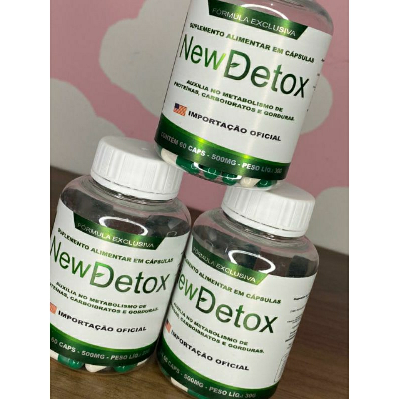 Kit X New Detox Emagrecedor Perder Peso Caps Mg Promo O