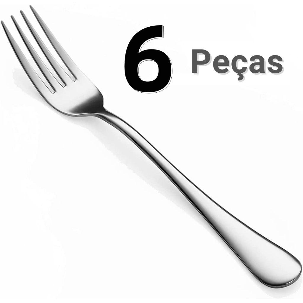 Kit C/6 Garfo Aço Inoxidável Tecnologia De Espelho Polimento Para Sobremesa Frutas