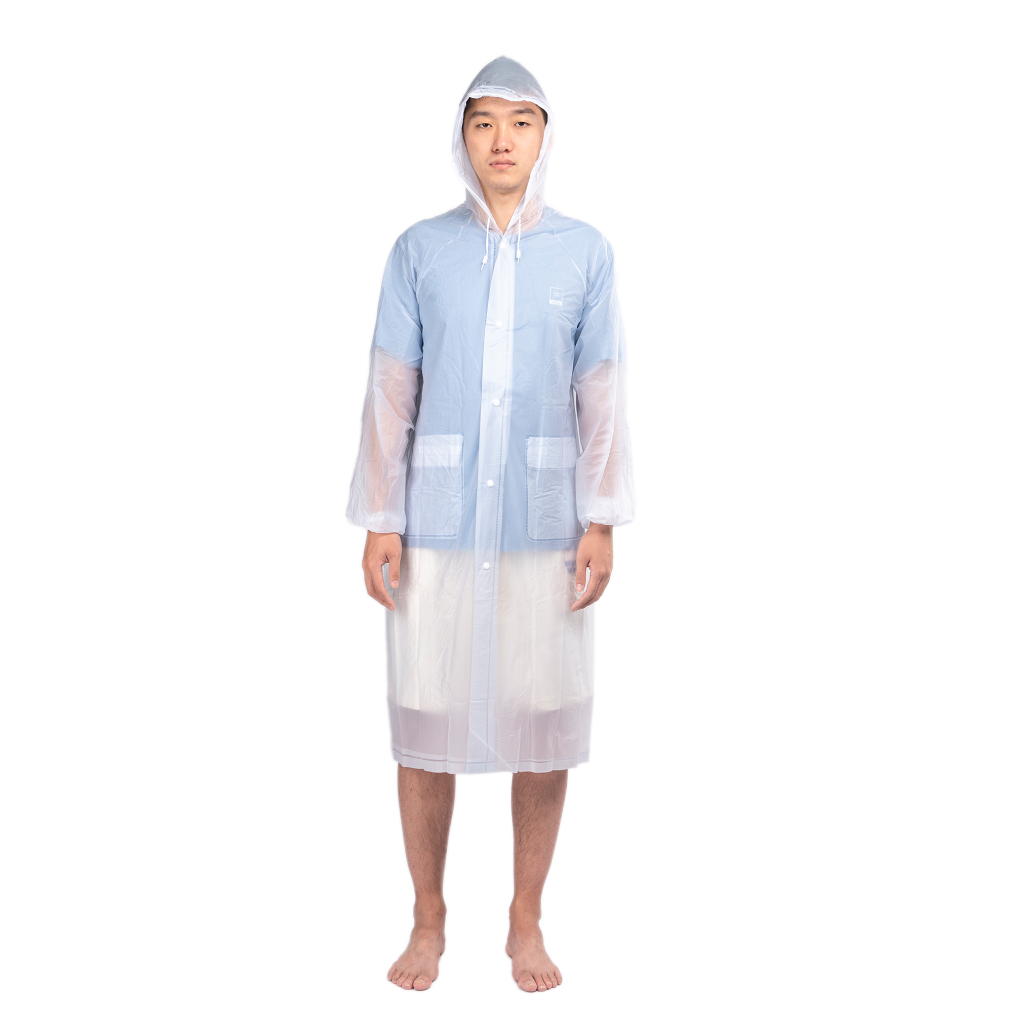 Capa de chuva adulto masculina feminina com capuz de PVC impermeável