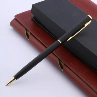 Caneta luxo de metal esferográfica preta e dourada - 1 unidade