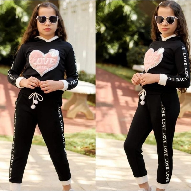 Moda love hot sale inverno infantil