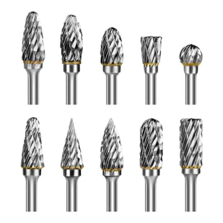 Kit Jogo 10 Fresas Lima Rotativa 1/8 Metal Duro Para Dremel