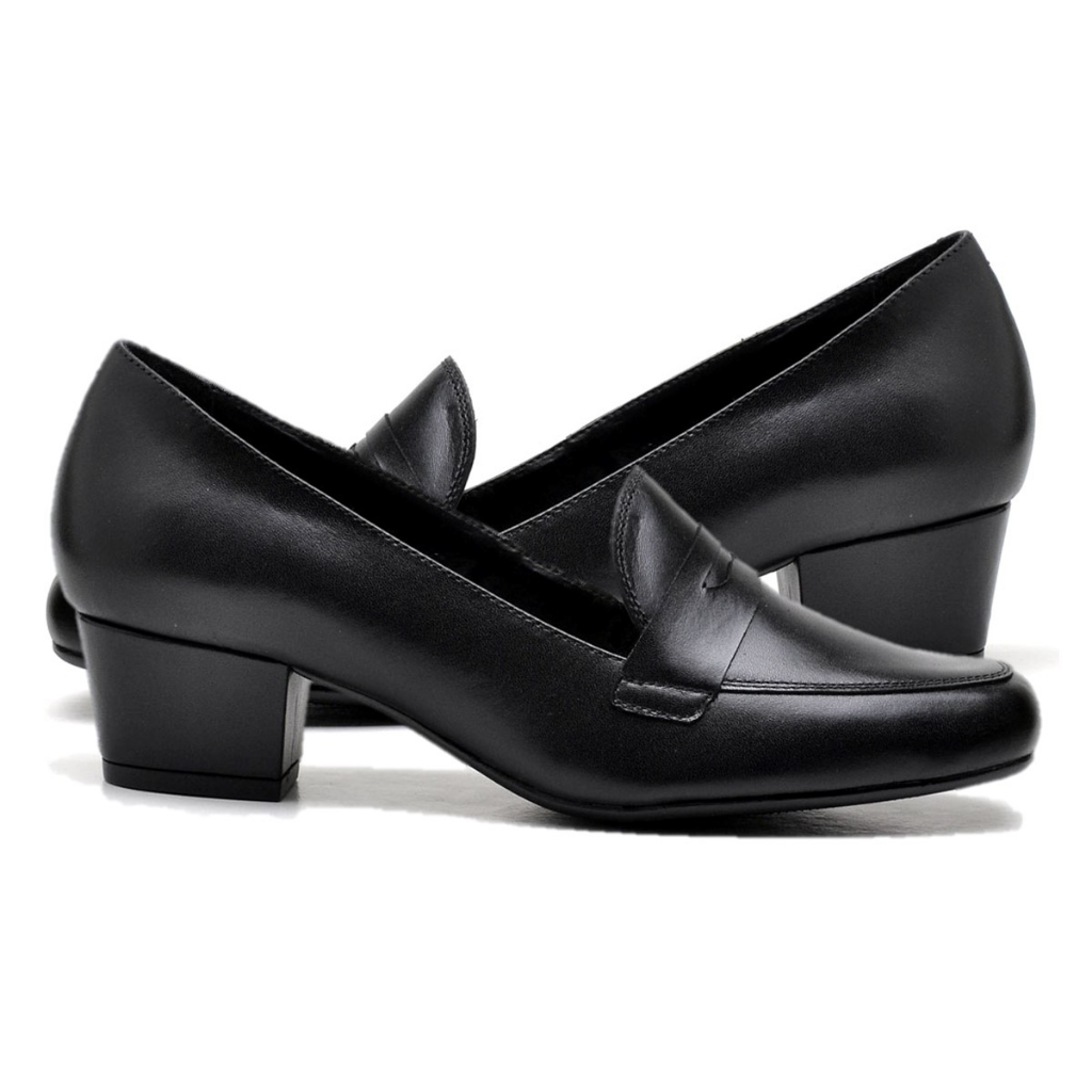 Sapato Feminino Social Em Couro Salto Baixo Confortavel | Shopee Brasil