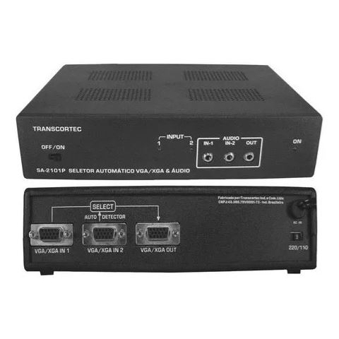 Seletor Automático De Vídeo Vga/wxga Sa-2101p Transcortec