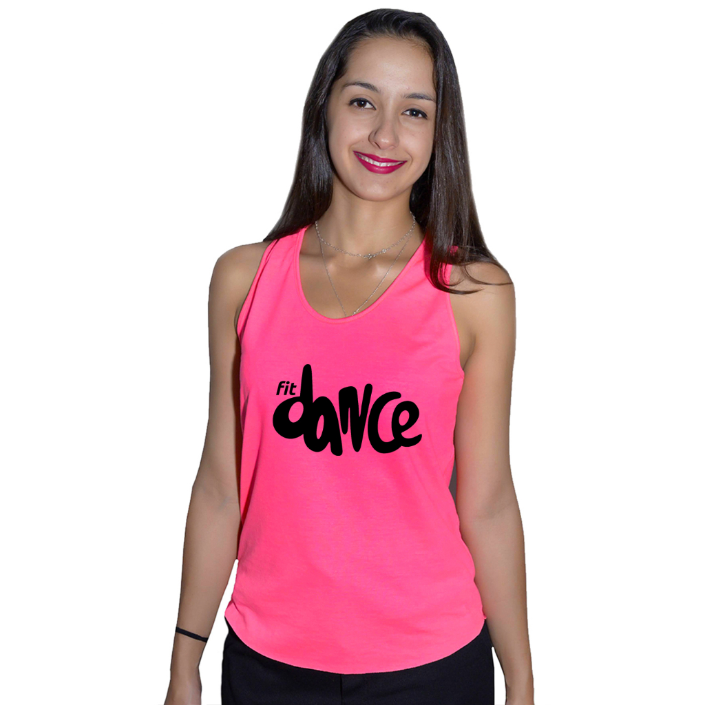 Regata Feminina Neon Fluorescente Fit Dance Academia