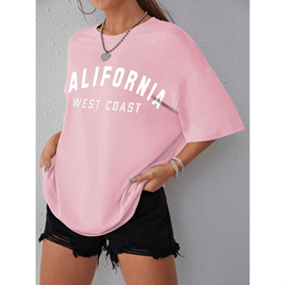 Camiseta Feminina Oversized California West Coast 3 opções de cores Estilo de Rua Largo
