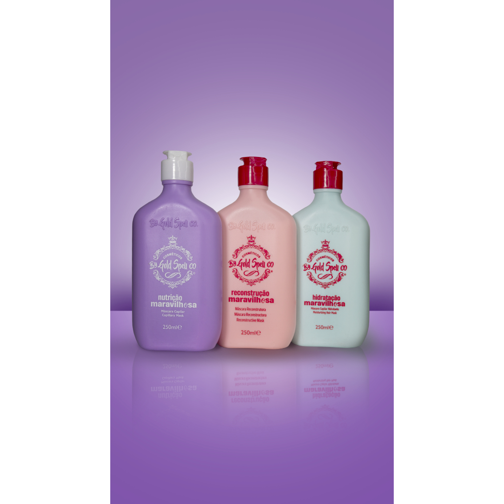 Kit De Soins Capillaires Gold Spell Cronoterapia - Reconstrução & Nutrição (3x250ml) - Neuf Brésil