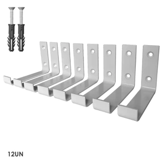 Mão Francesa Invertida Para Prateleira De 20 Cm Kit C/12 Un Branco