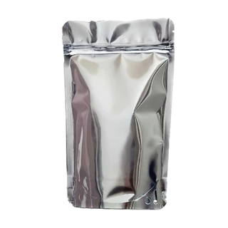 Embalagem Stand Up Pouch, Cor Prata Metal, Com Ziper (100unid)