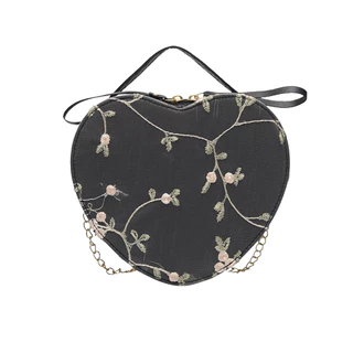 Bolsa feminina pequena de coração flor de mão ou ombro luxo