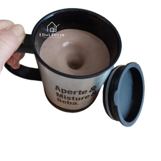 Caneca Mixer com Tampa Caneca Elétrica Shake Inox Mixer Misturador Café 380ml Lyor