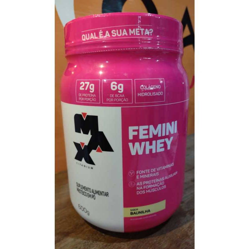 Whey Feminino Femini 600g – Max Titanium Baunilha