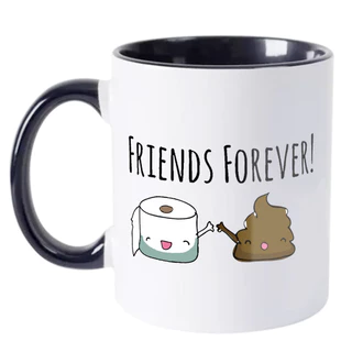 Caneca Best Friends Forever Coco e Papel Higiênico