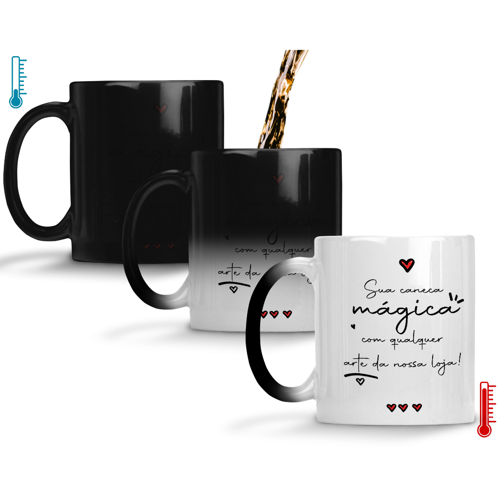 Caneca Mágica Personalizada com Qualquer Arte da Loja Presente Namorados Criativo