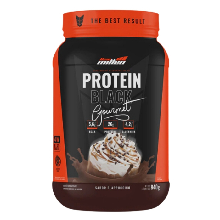 Whey Protein Black Gourmet 4W Concentrado 840g – New Millen Melhor Sabor